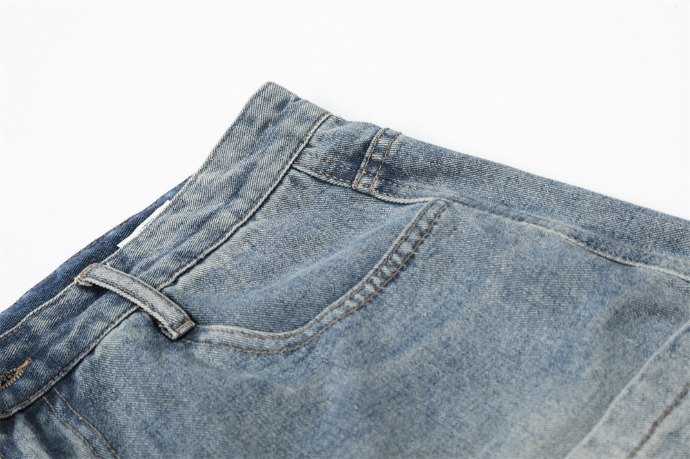 Vintage Vibe Multi-Pocket Denim Shorts