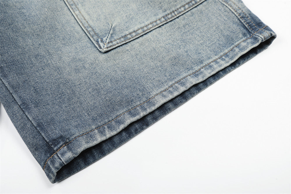 Vintage Vibe Multi-Pocket Denim Shorts