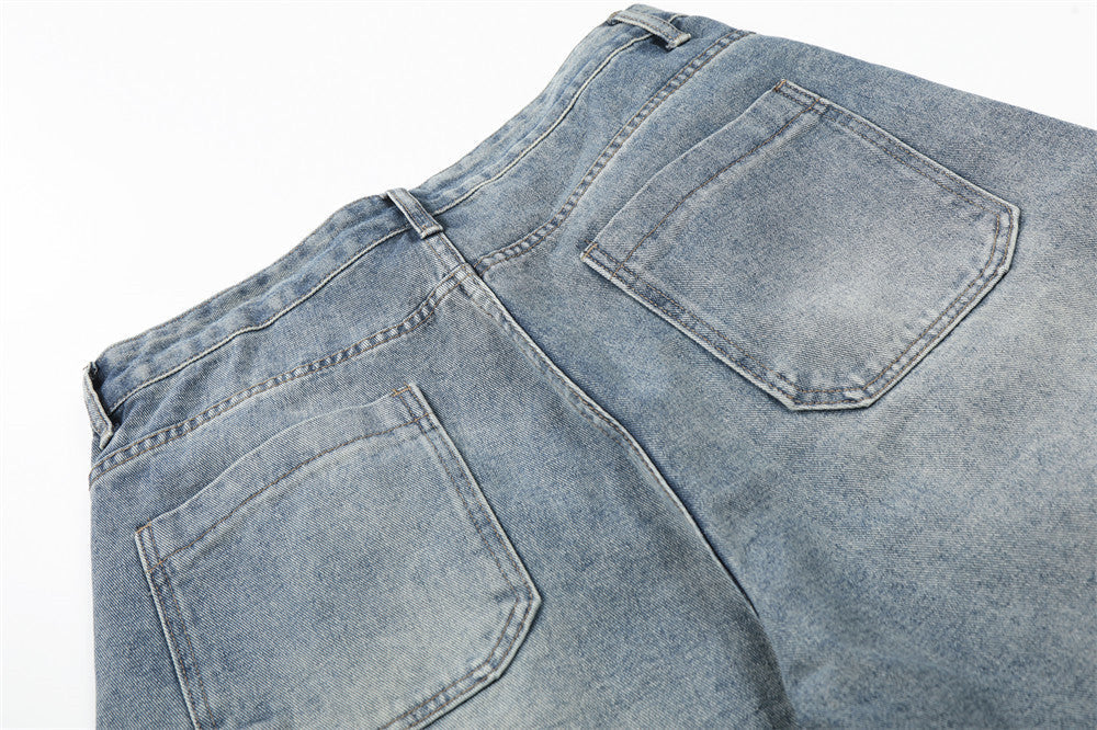 Vintage Vibe Multi-Pocket Denim Shorts