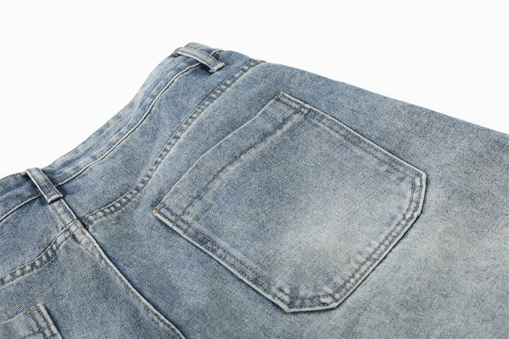Vintage Vibe Multi-Pocket Denim Shorts