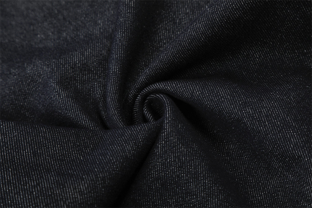 Culotte ancho de tela vaquera índigo oscuro