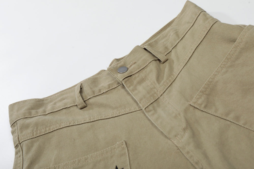Pantalones cargo cropped de pernera ancha
