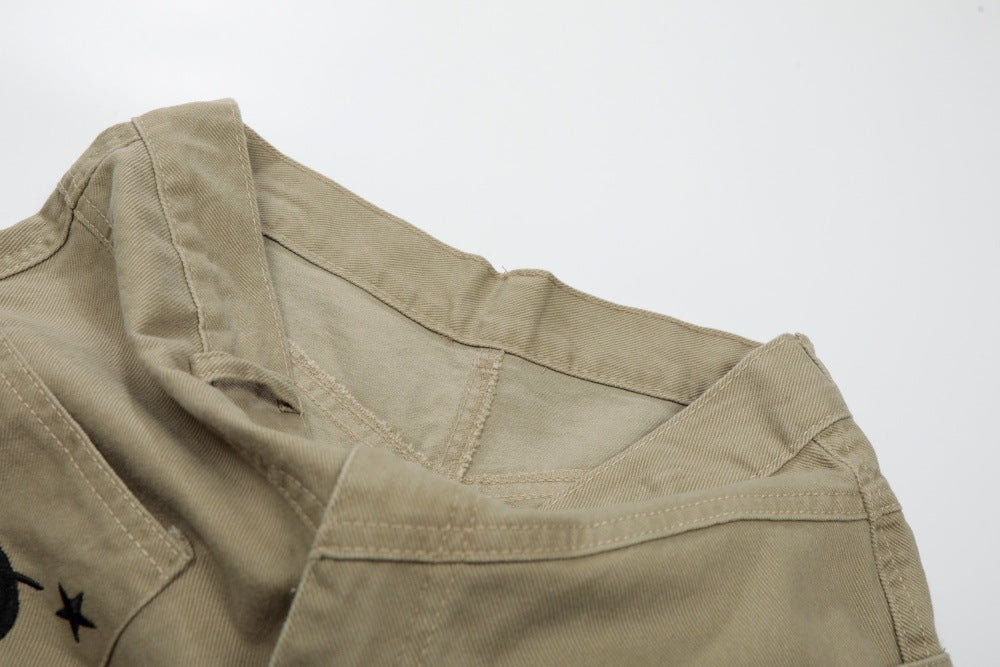 Pantalones cargo cropped de pernera ancha