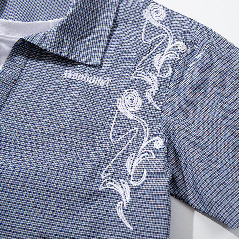 Camisa con cuello de pico bordada Chill