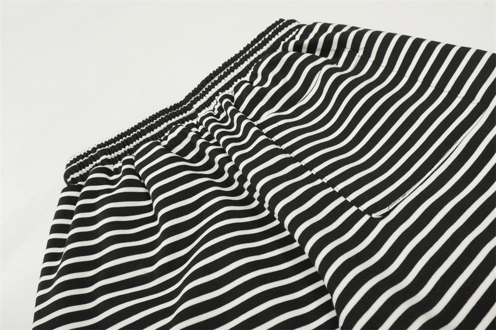 Pantalones de chándal de pierna ancha con rayas onduladas