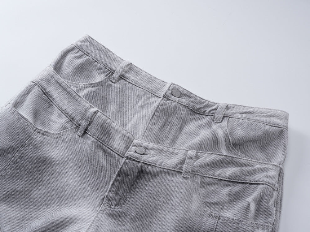 Baggy Acid-Wash Cargo Pants