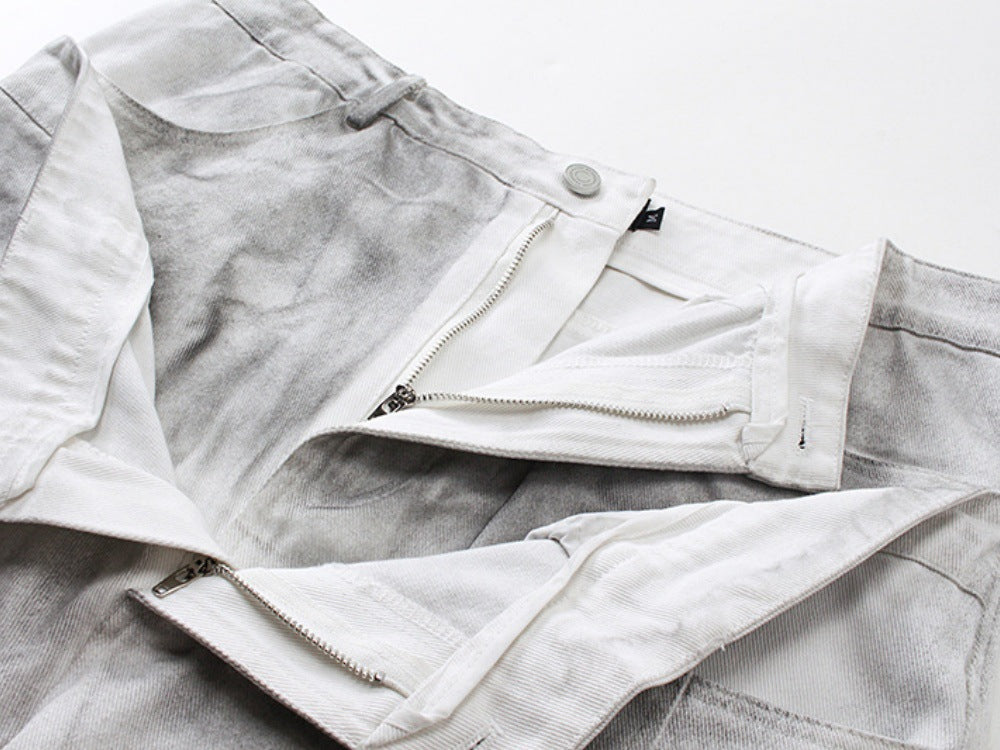 Baggy Acid-Wash Cargo Pants