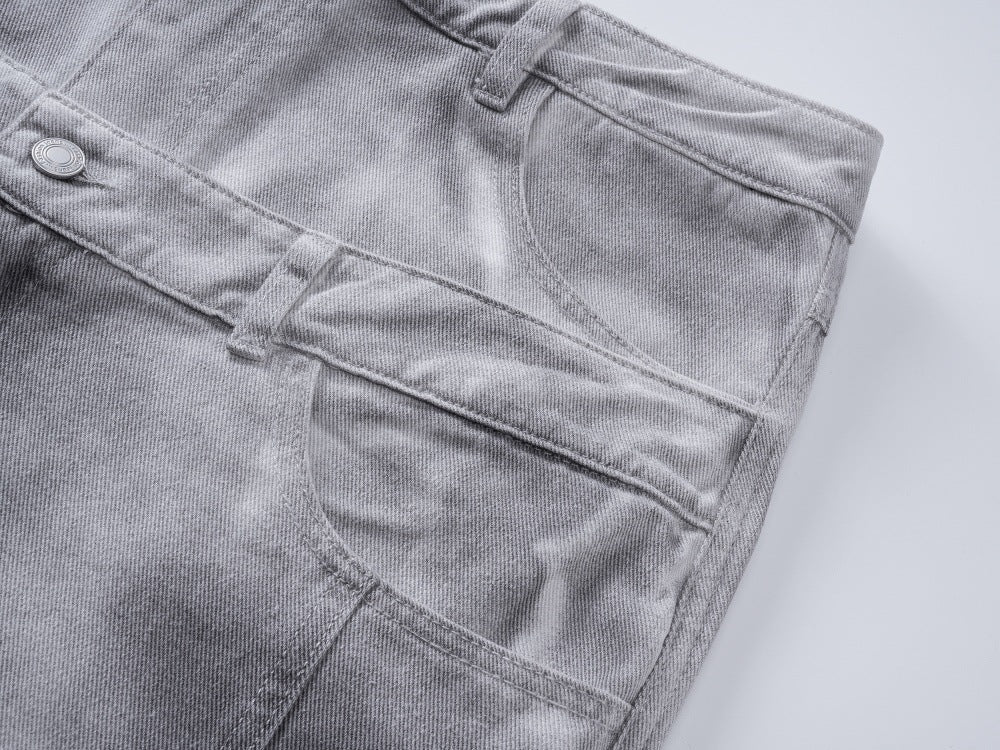 Baggy Acid-Wash Cargo Pants