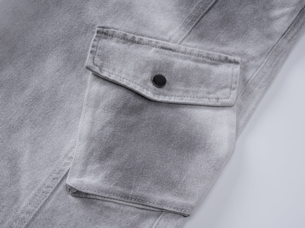 Baggy Acid-Wash Cargo Pants