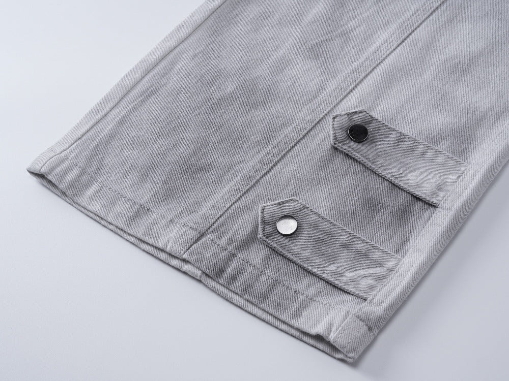 Baggy Acid-Wash Cargo Pants