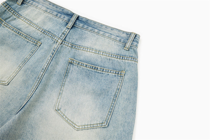Pantalones cortos de mezclilla anchos tipo cargo