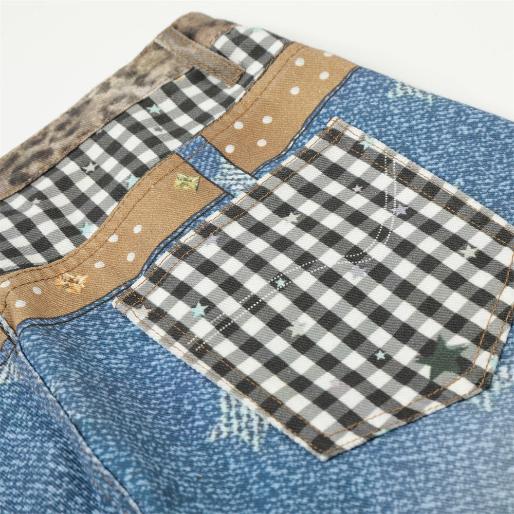 Pantalones cortos de tiro alto con estrellas