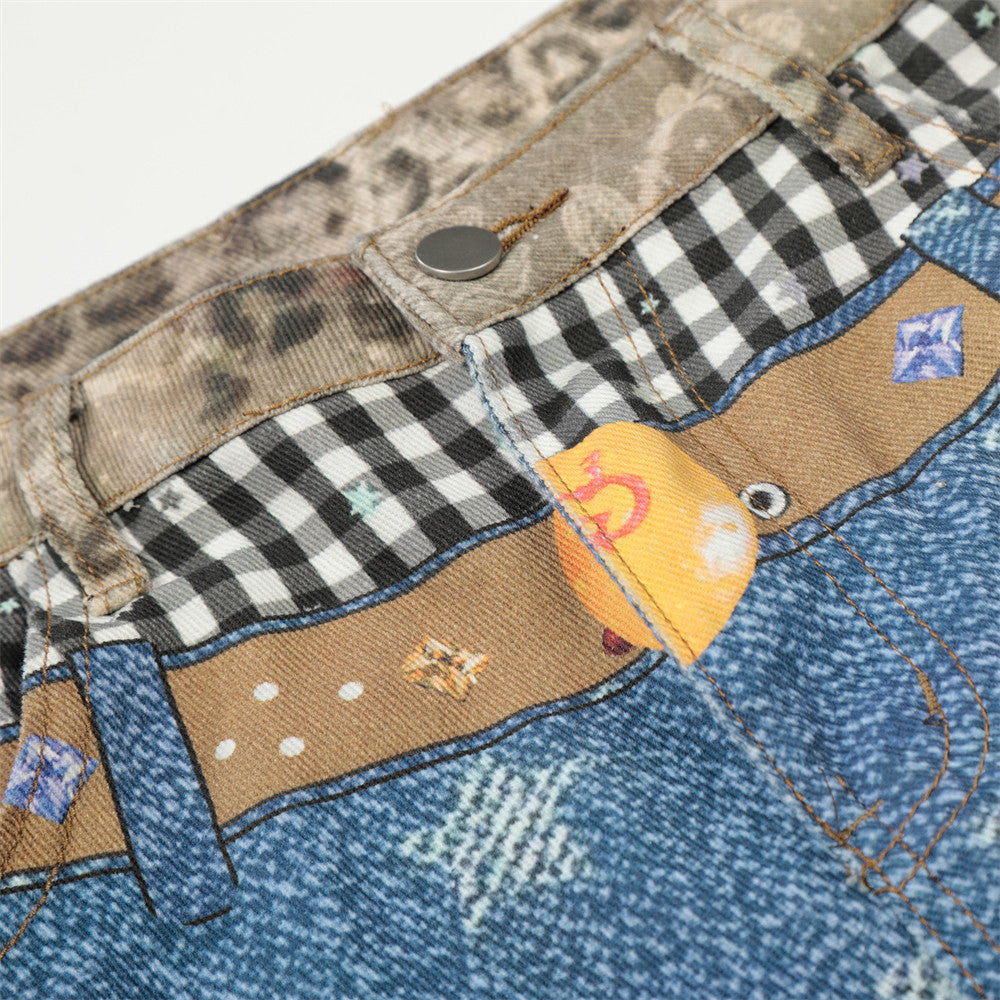 Pantalones cortos de tiro alto con estrellas