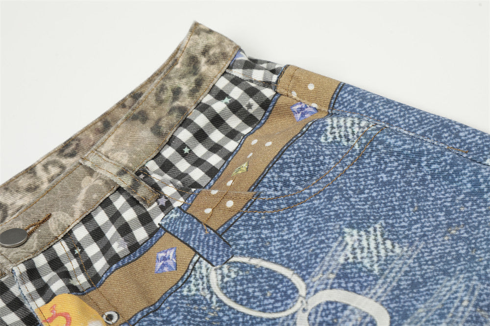 Pantalones cortos de tiro alto con estrellas