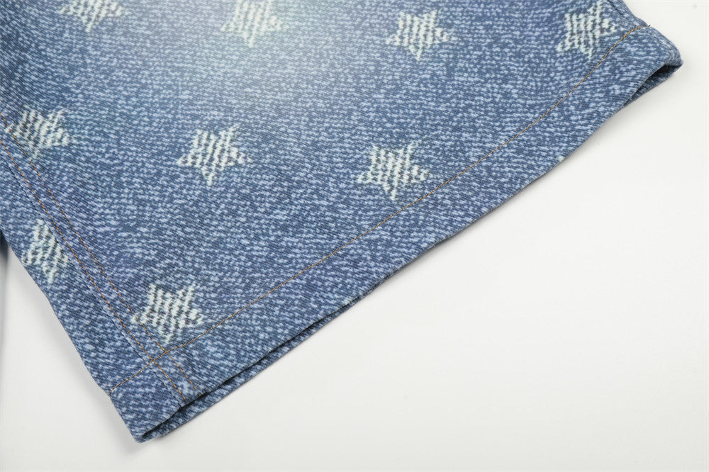 Pantalones cortos de tiro alto con estrellas