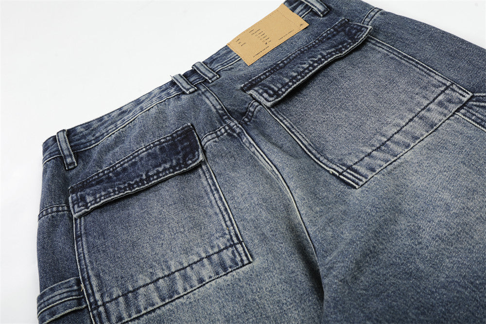 Gradient Wide-Leg Denim Jeans
