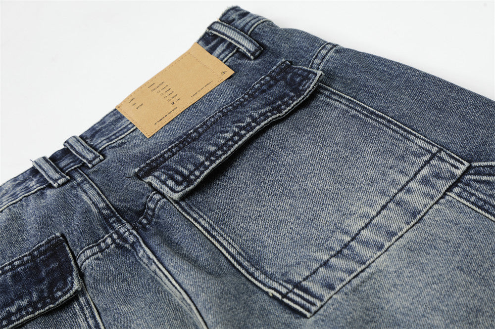 Gradient Wide-Leg Denim Jeans