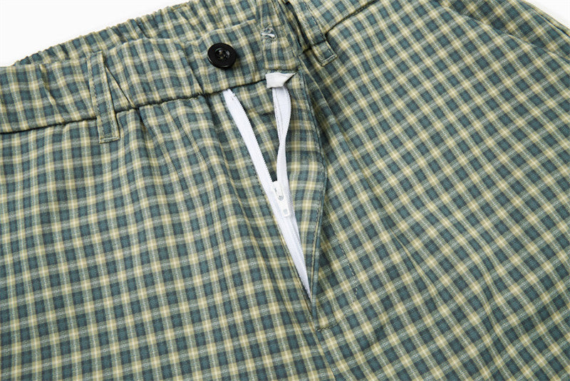 Wide-Leg Plaid Culottes Pants