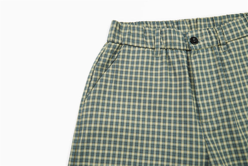 Wide-Leg Plaid Culottes Pants