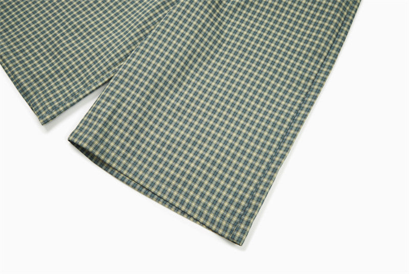 Wide-Leg Plaid Culottes Pants