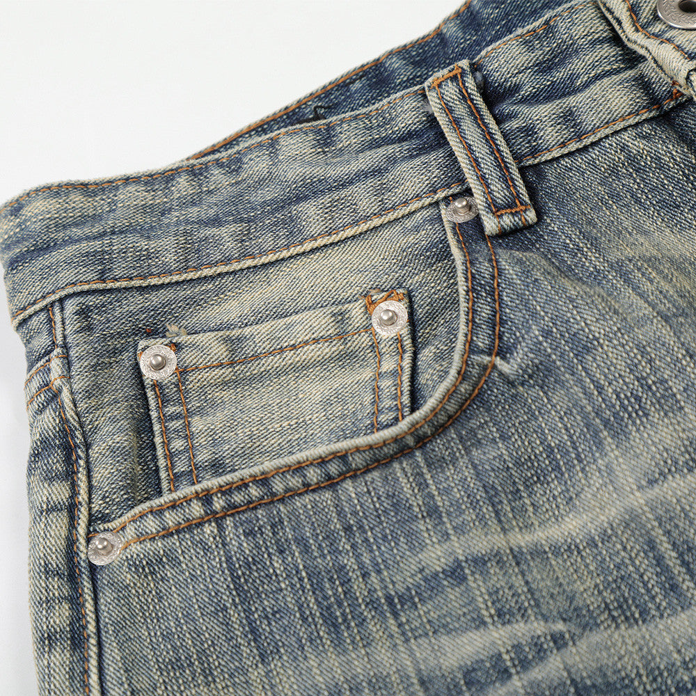 Jeans anchos desgastados - Jeans de mezclilla