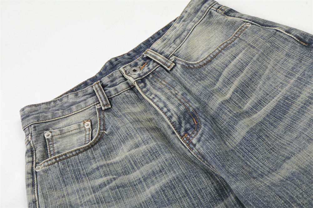 Jeans anchos desgastados - Jeans de mezclilla