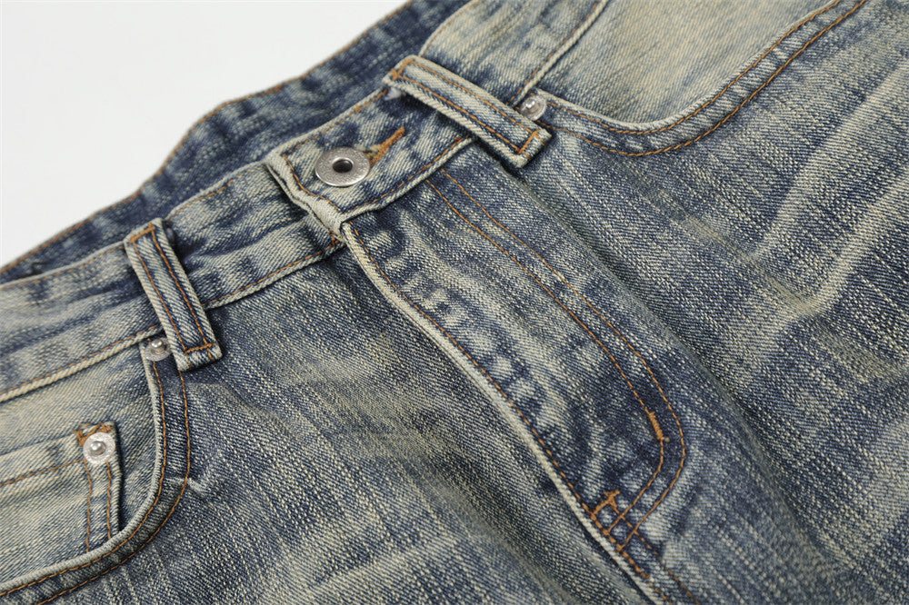 Jeans anchos desgastados - Jeans de mezclilla