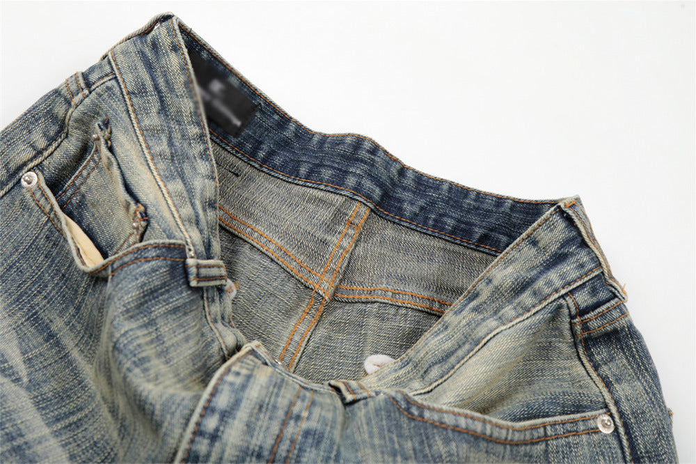 Jeans anchos desgastados - Jeans de mezclilla