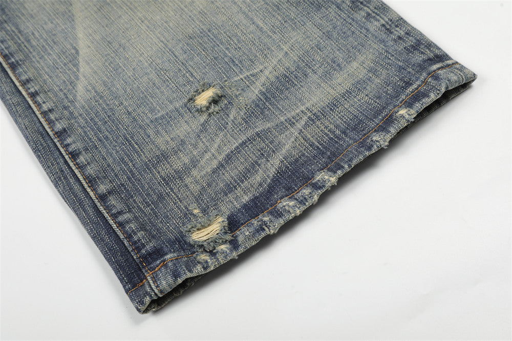 Jeans anchos desgastados - Jeans de mezclilla