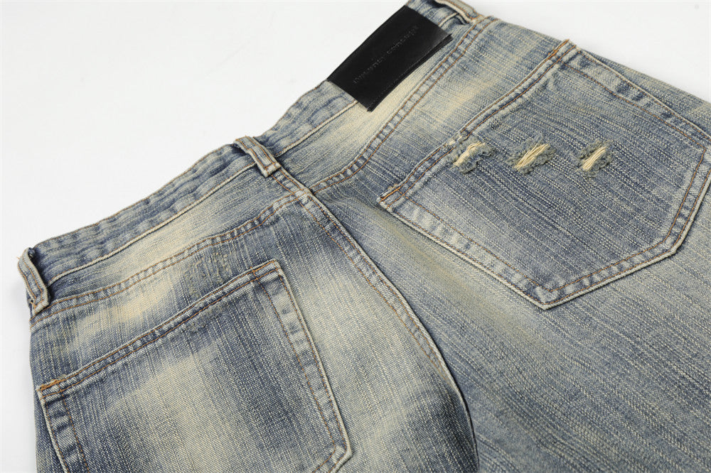 Jeans anchos desgastados - Jeans de mezclilla