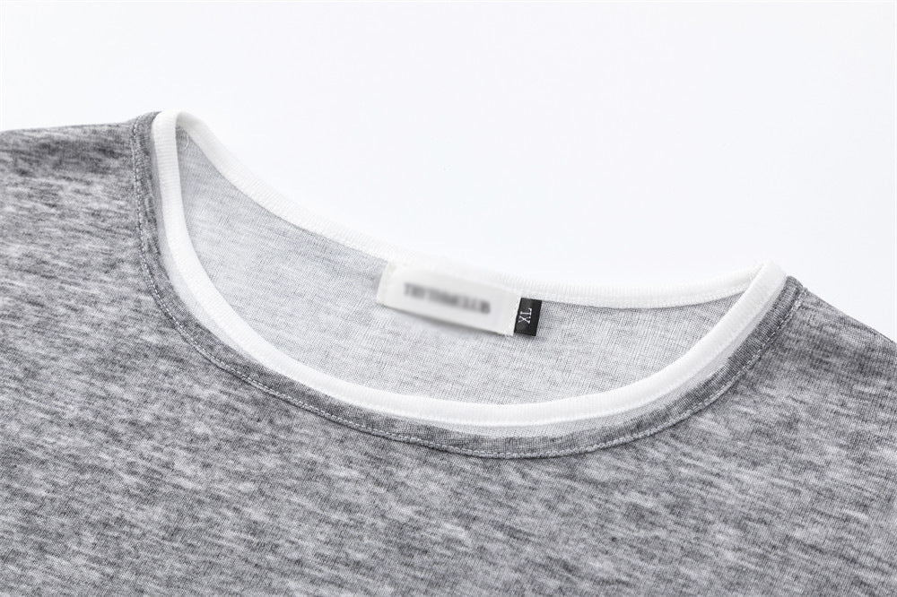 Camiseta de manga larga con efecto doble capa