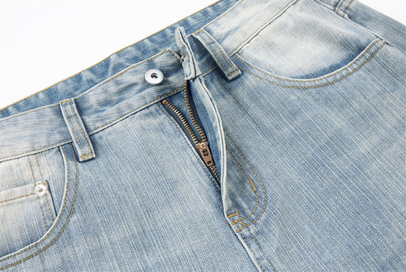 Balloon Leg Vintage Wash Jeans