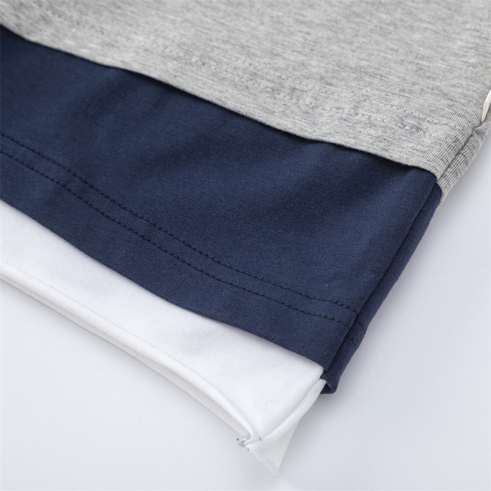Camiseta asimétrica de capas - Manga corta