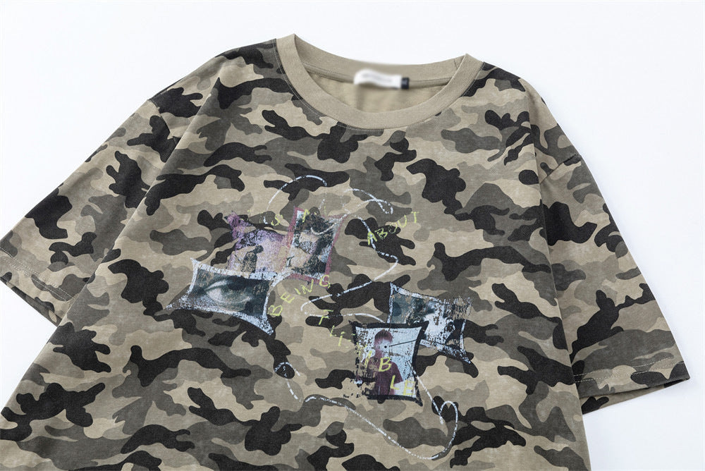Camiseta estampada de camuflaje