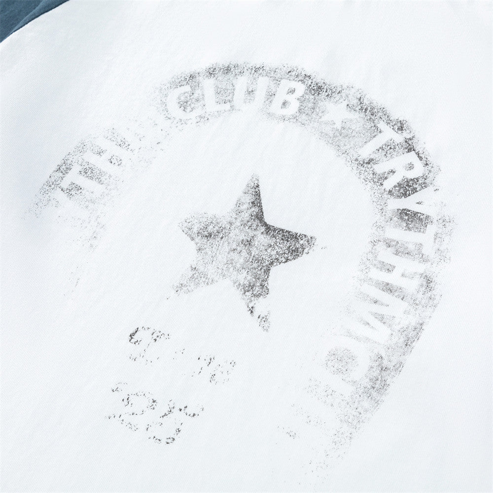 Camiseta Ranglan con Gráfico de Estrella Vintage