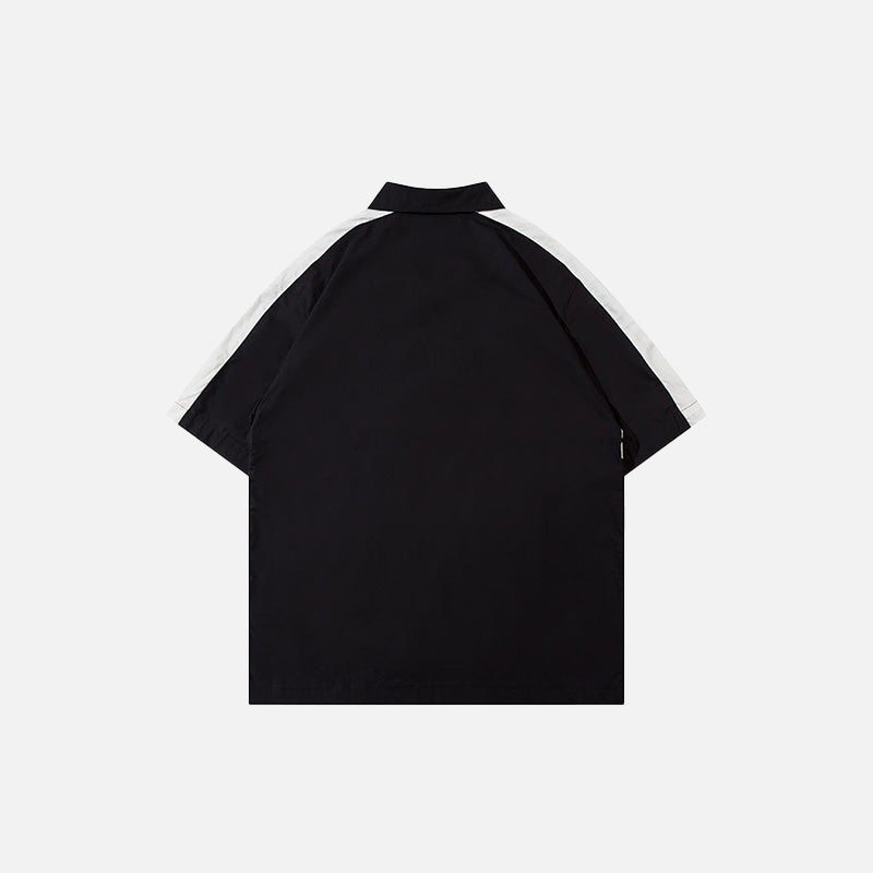 Sports Loose Polo Zip-Up Shirt