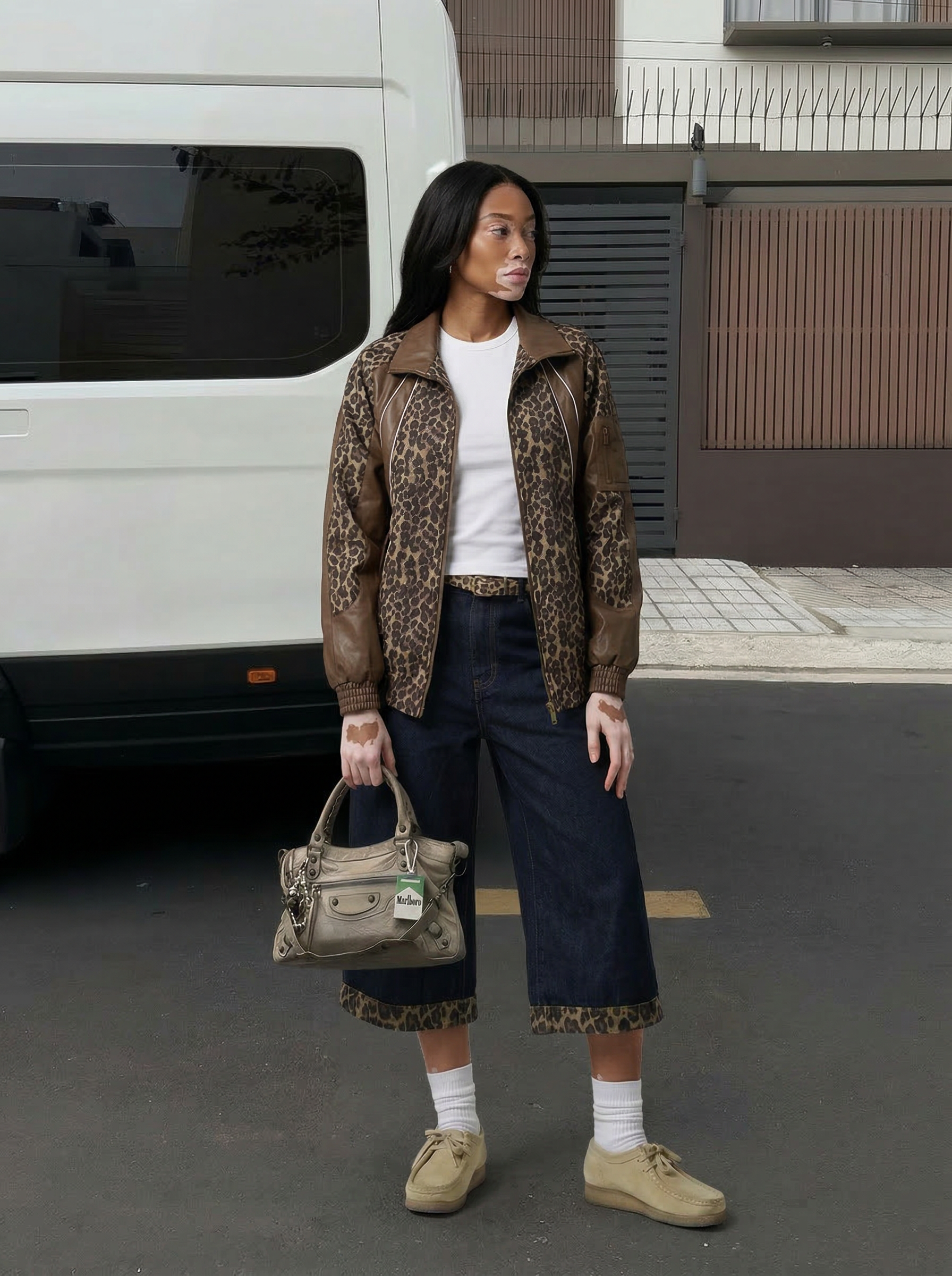 Leopard Print Patchwork Retro Cropped Jorts