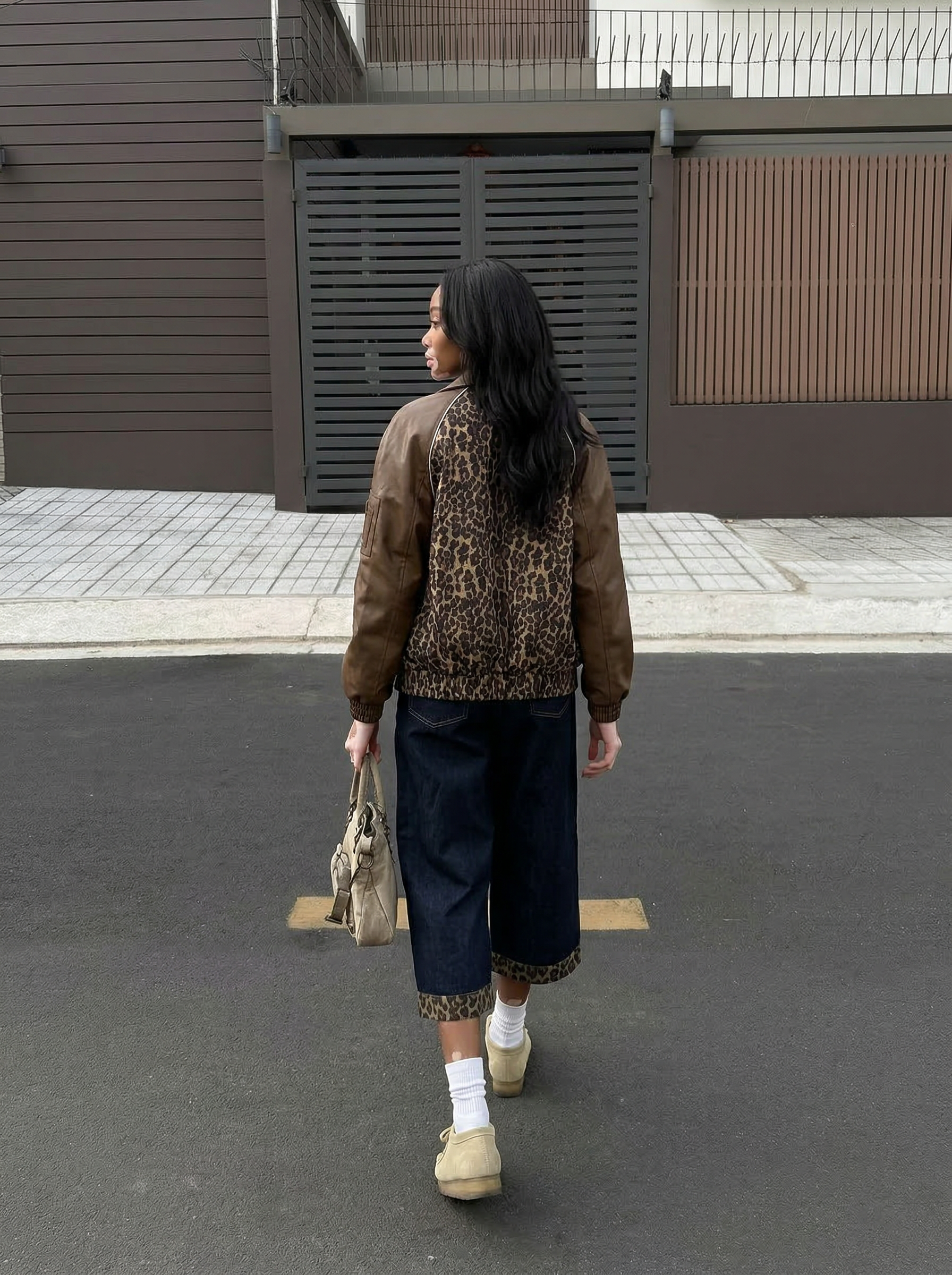 Leopard Print Patchwork Retro Cropped Jorts