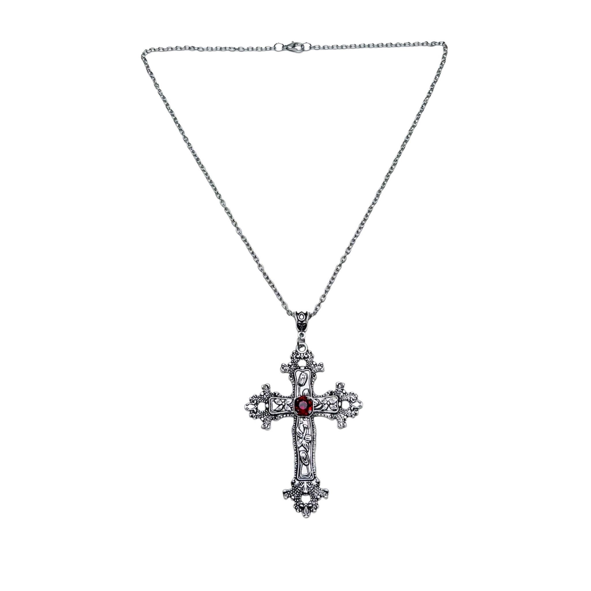 Petal Floral Cross Necklace