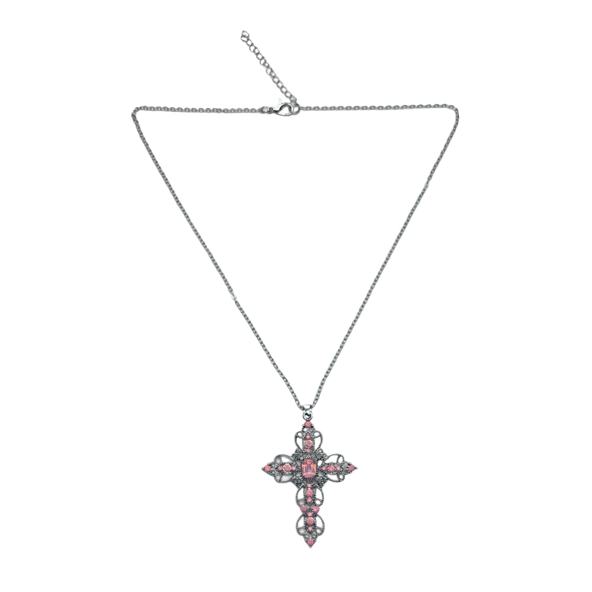 Glacial Crystal Cross Necklace