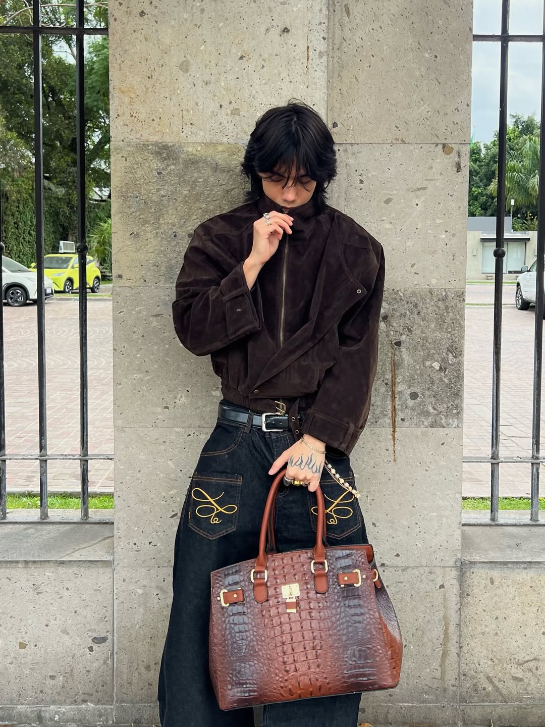 Chaqueta de corte holgado estilo punk chic sin esfuerzo