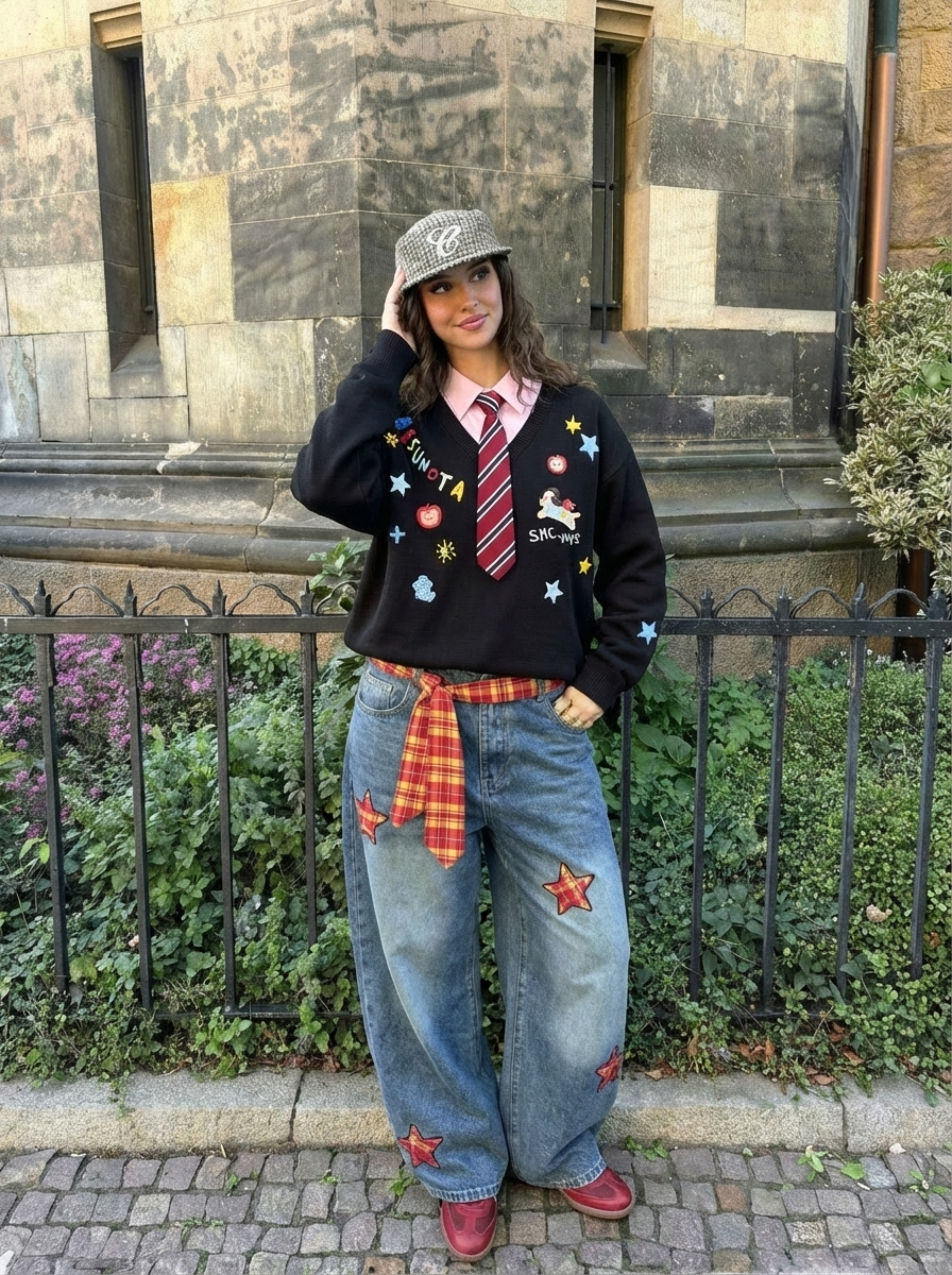 Suéter informal con cuello desmontable, estilo vintage y elegante