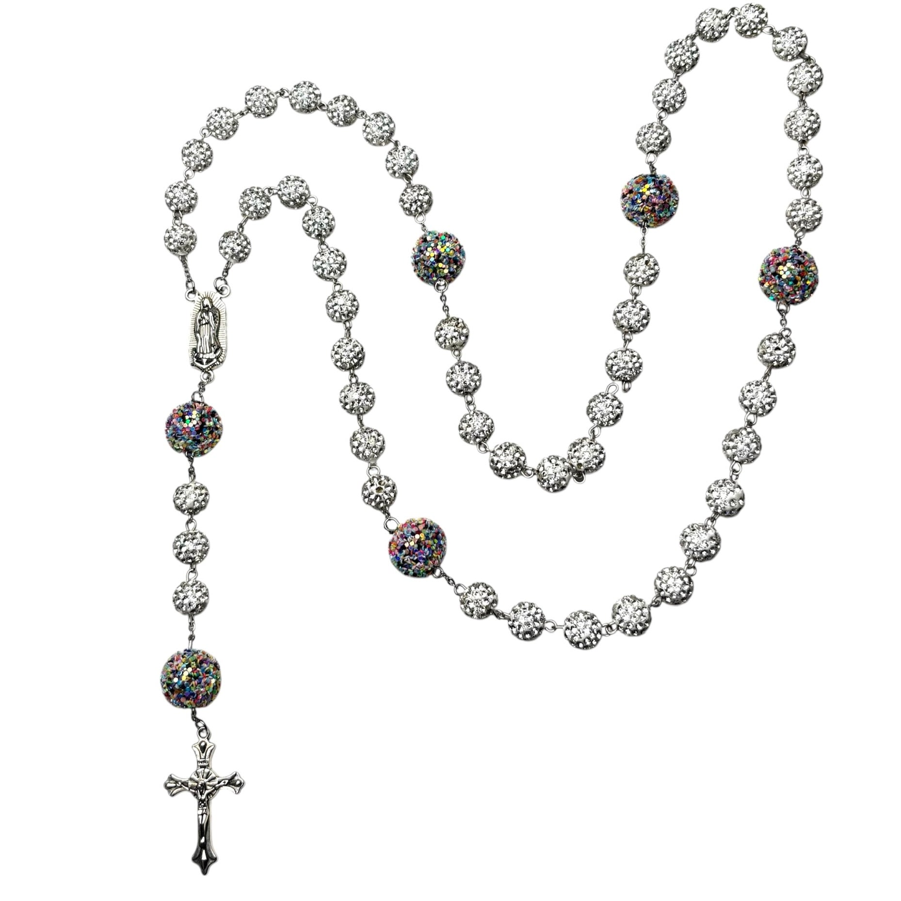Vivid Multicolor Rhinestone Rosary