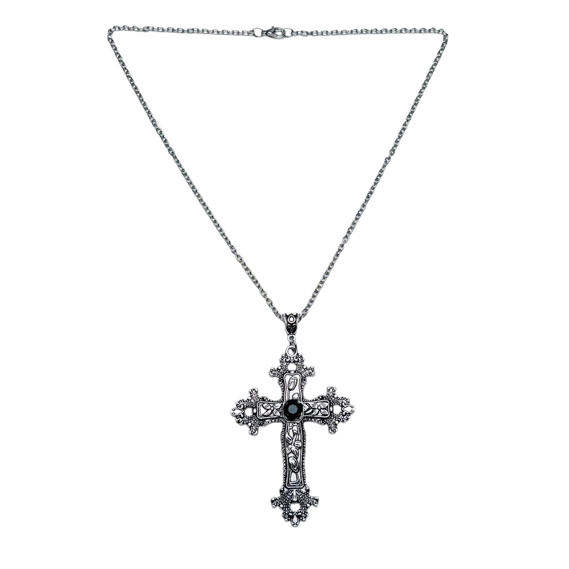 Petal Floral Cross Necklace