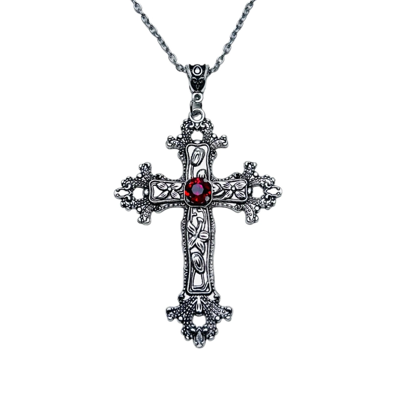 Petal Floral Cross Necklace