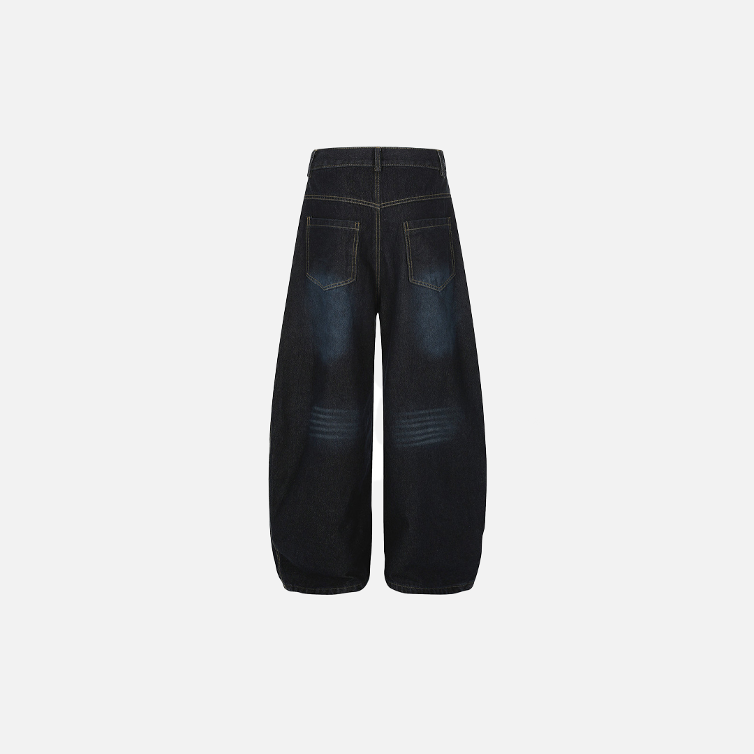 Jeans de mezclilla con navaja de ajuste relajado y estilo urbano para hombre