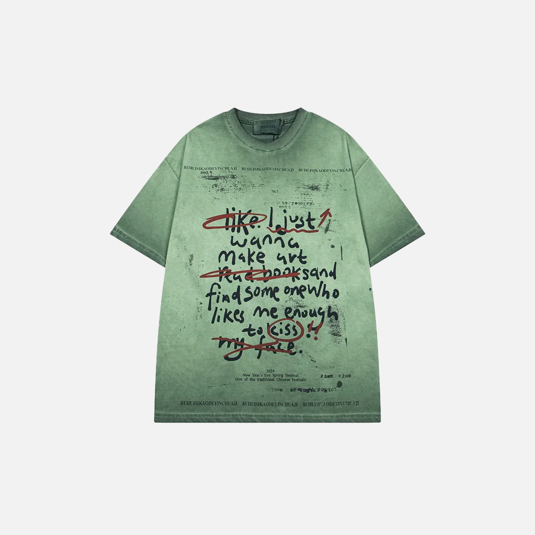 Summer Washed Crewneck Hip Hop Tee