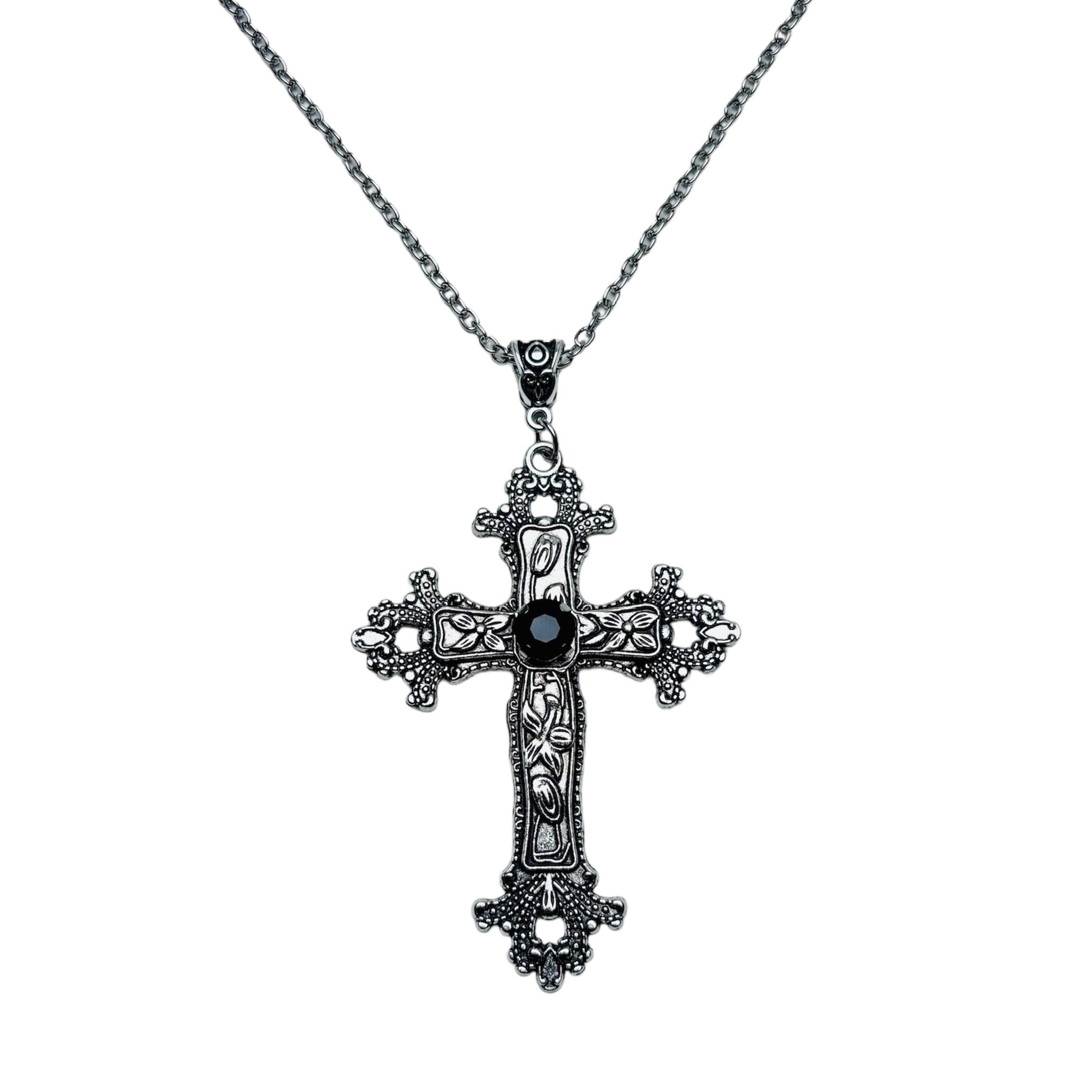 Petal Floral Cross Necklace
