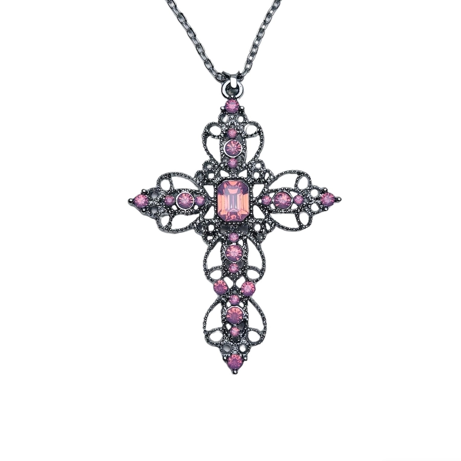 Glacial Crystal Cross Necklace