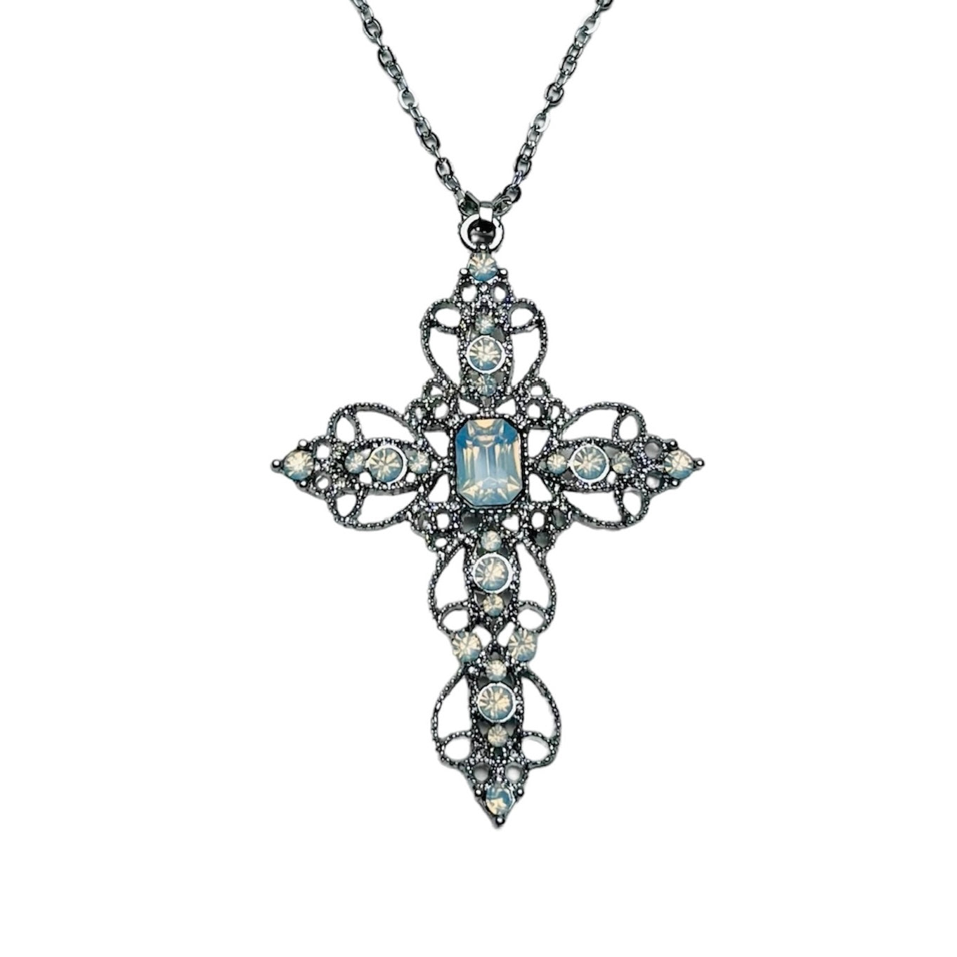 Glacial Crystal Cross Necklace